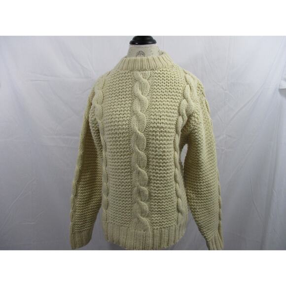 Vintage Regent Row Ivory Cable Knit Sweater Medium to Large - Picture 3 of 16